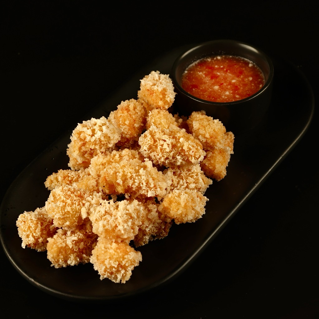 Попкорн з тигровою креветкою та кокосовим sweet chili