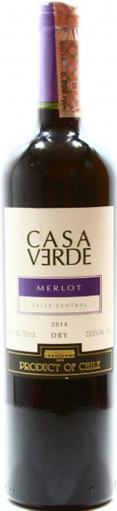 Вино червоне сухе "Casa Verde" Мерло