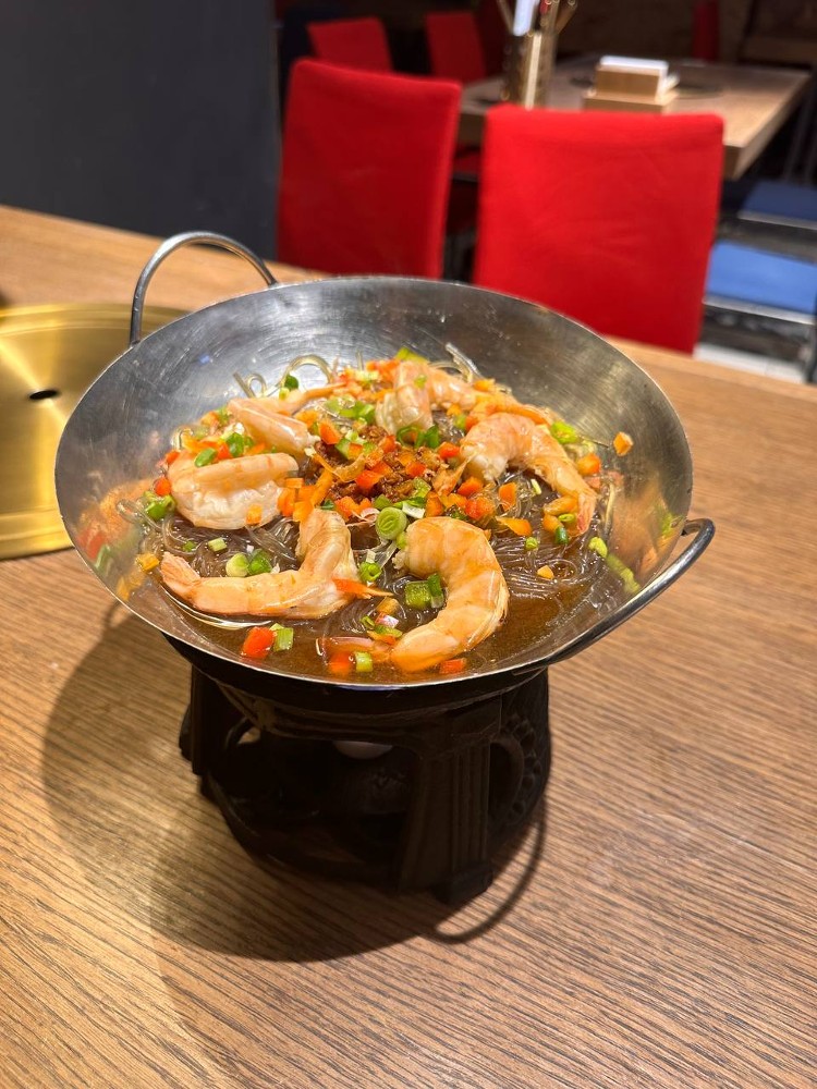 59. гарячі креветки 🧄 / 锡纸大虾 / Shrimps with rice noodles