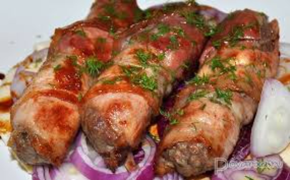 Крученики зі свинини з грибами 2шт 250гр (з овочами)