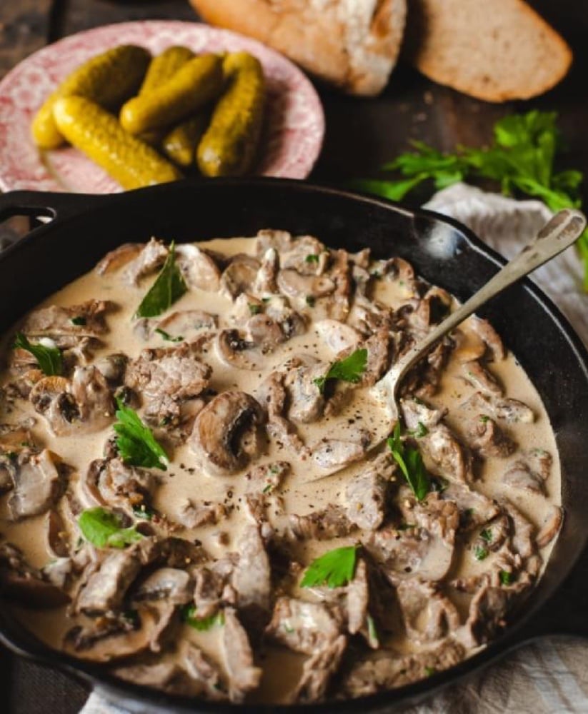 Beef stroganoff