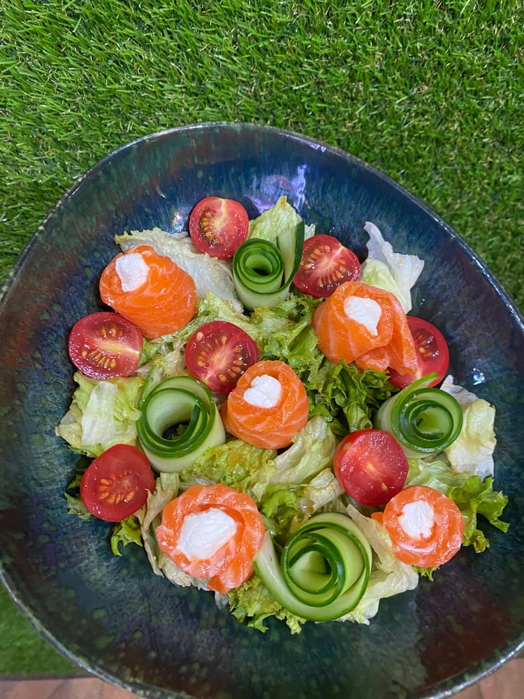 Salad with salmon