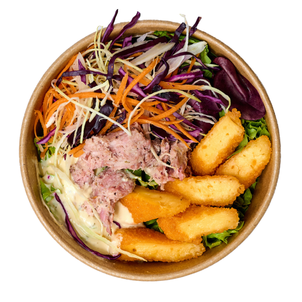 BOWLS WITH PULLED PORK & CHEESE STICKS (Боул з рваною свининою)