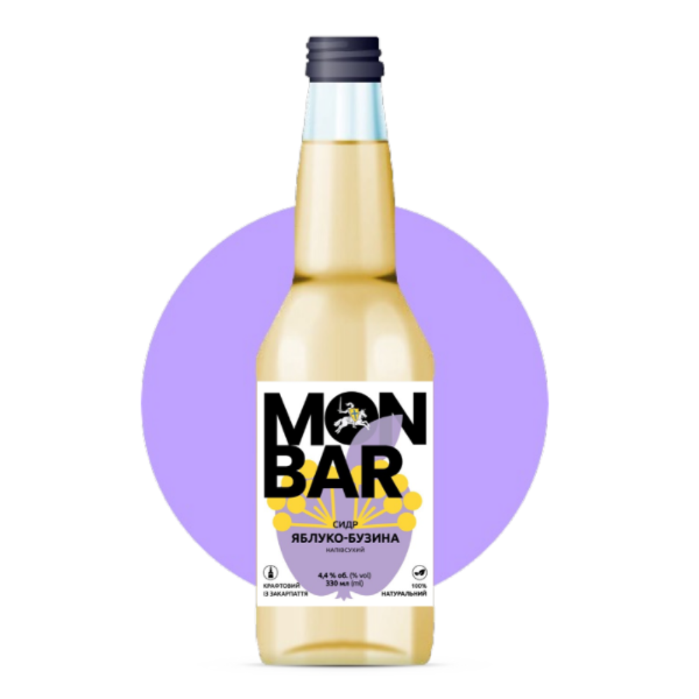 Сидр MonBar Яблуко-Бузина 0.33L