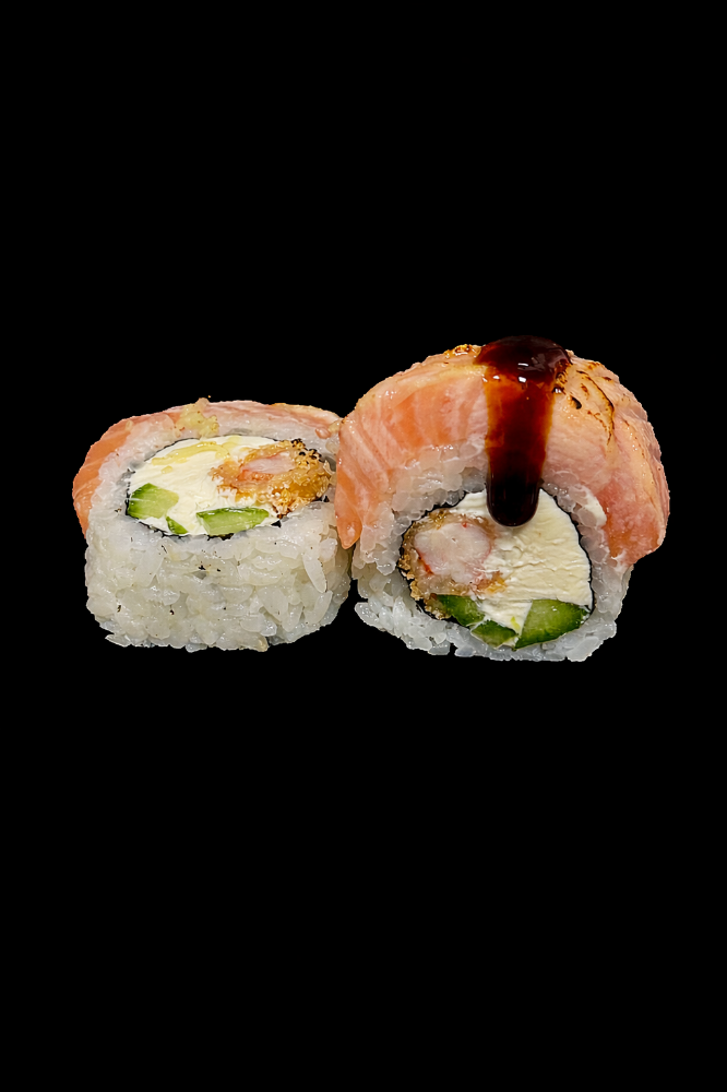 Філадельфія з лососем та креветкою під пармезаном