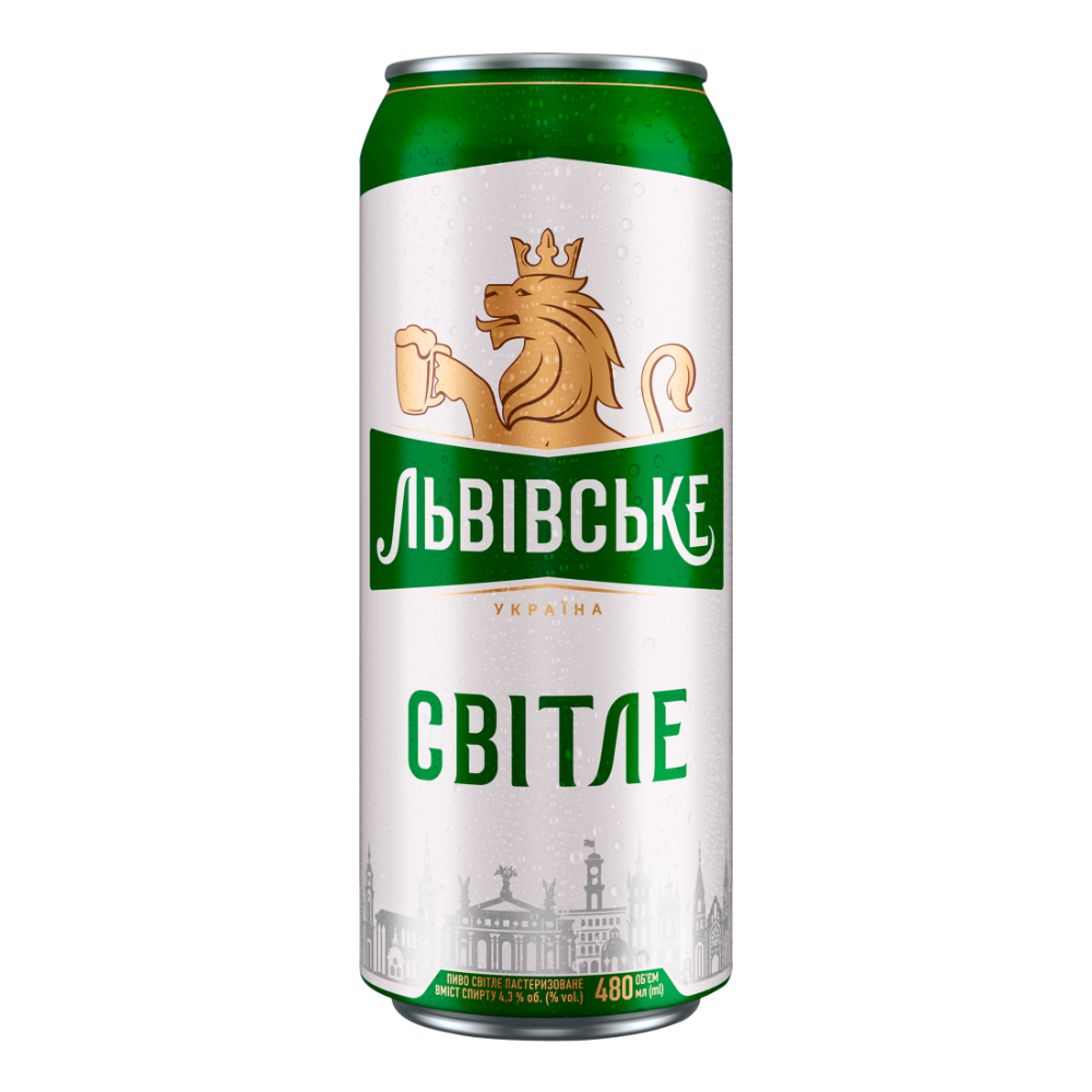 Пиво ЛЬВІВСЬКЕ світле з/б 0,48л