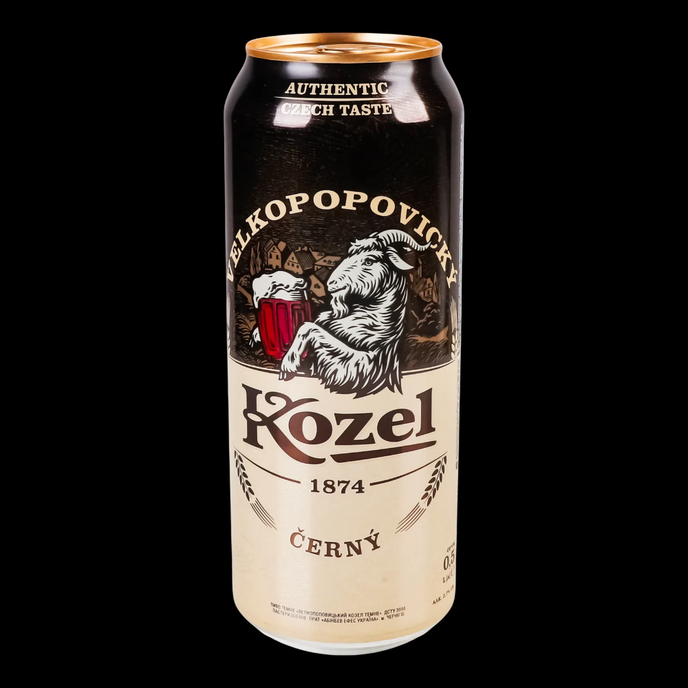 Пиво Velkopopovicky Kozel темне з/б 0,5л 