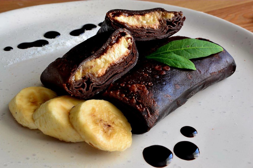 Млинці з нутелою та бананом Дитяча порція (2 млинця/50г банан)