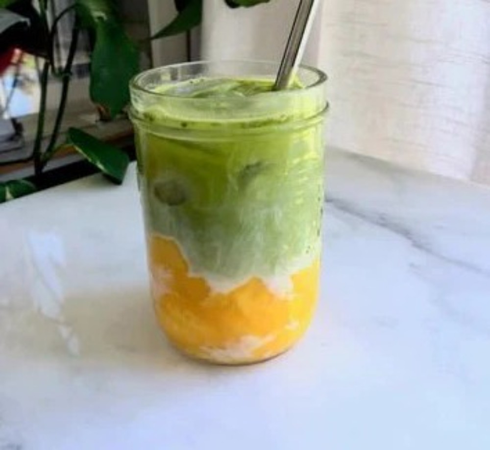 Matcha Mango ice latte