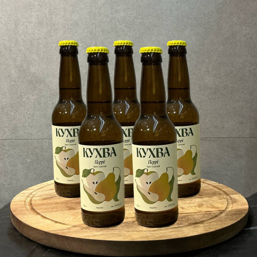 Сидр з Грушею 0,33 скло з Хмелем Ігристий Брют Кухва