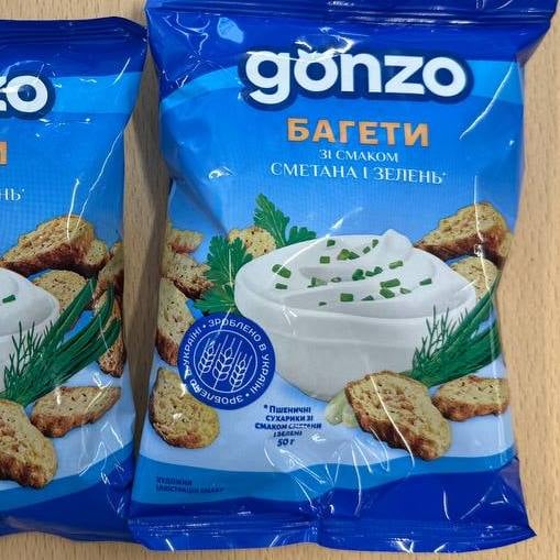 Сухарики пшеничні (багети) сметана і зелень Ganzo, 50г