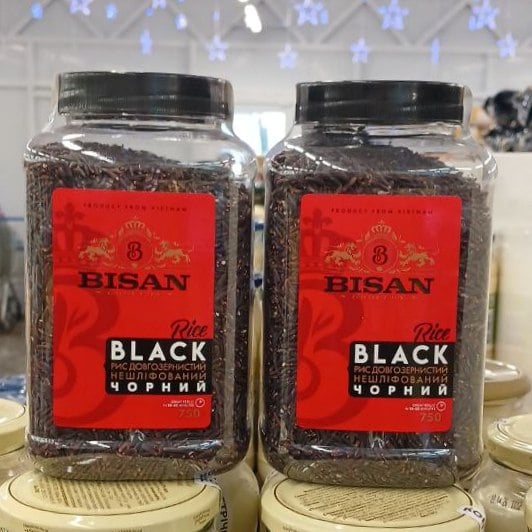 Bisan Рис BLACK довгозернистий нешліфований чорний (Павловський), пл/б 0.750кг
