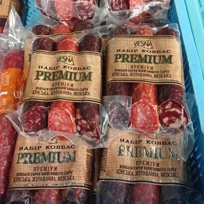 VESNA, Набір ковбас Преміум Кінська, Журавлина, Невська в/с с/в, (Логвіненко)