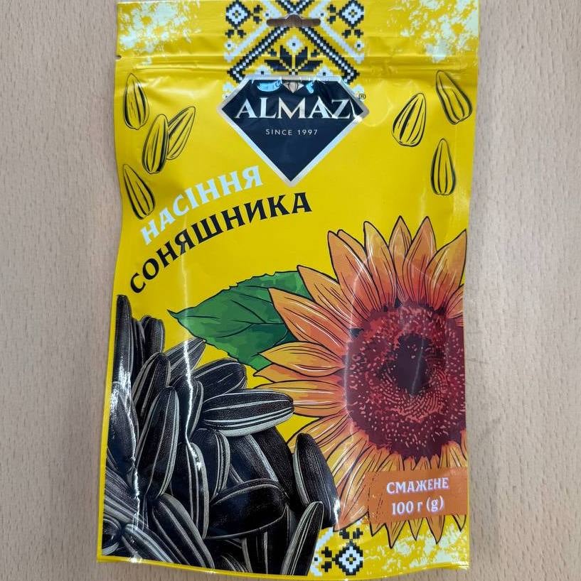 Насіння сонях смажене ALMAZ, 100г