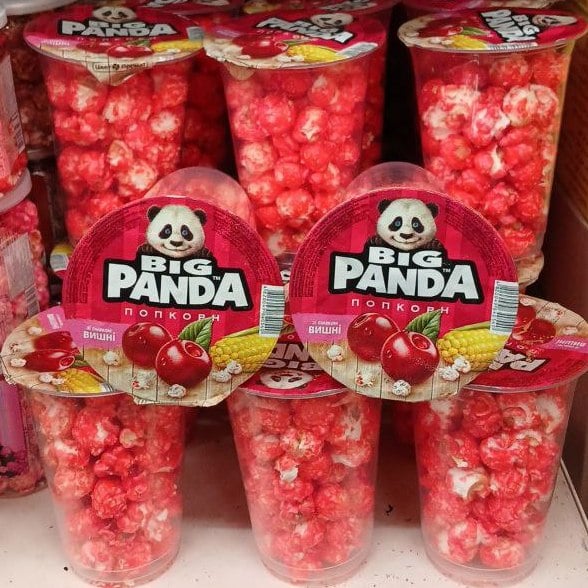 Попкорн тубус "Вишня" PANDA (2), (Мега), 70г