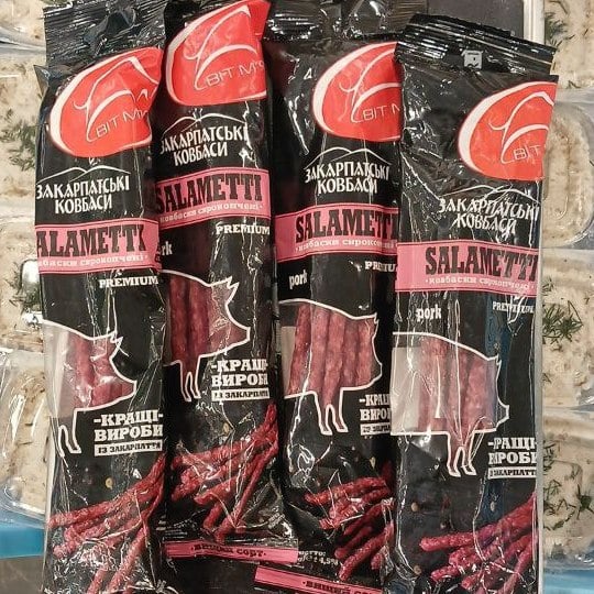 Закарпатські Ковбаски с/к SALAMETTI СВИННІ (Миході, Бєлян), 100г
