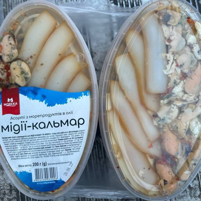 Пресерва асорті (мідії с/с+кальмар х/к) в/о (Терещенко), 200г