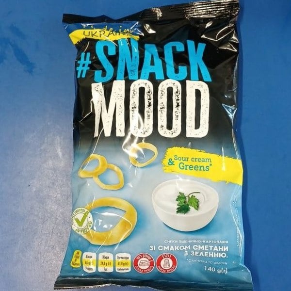 SNACK MOOD снеки пелети зі смаком сметани з зеленню (Костин) 140г
