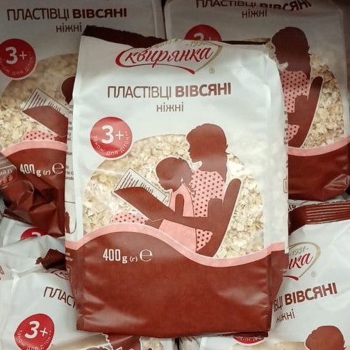 Сквирянка ТМ Пластівці вівсяні, миттєвого приготув. (Павловський),400г