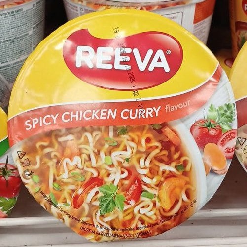 REEVA Локшина швидкого приготування зі смаком гострої курки карі чаша 75г (Кашкан)