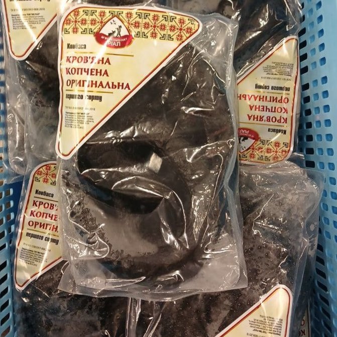 РІАЛ Ковбаса КРОВ'ЯНА Копчена Оригінальна вищ сорт, (4321)