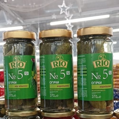 Rio Огірки корнішони мариновані №5 (Павловський) 370г