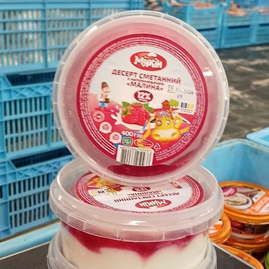 Мілкін, Десерт сметанний Малина 12% (Молокозавод №1), 400г