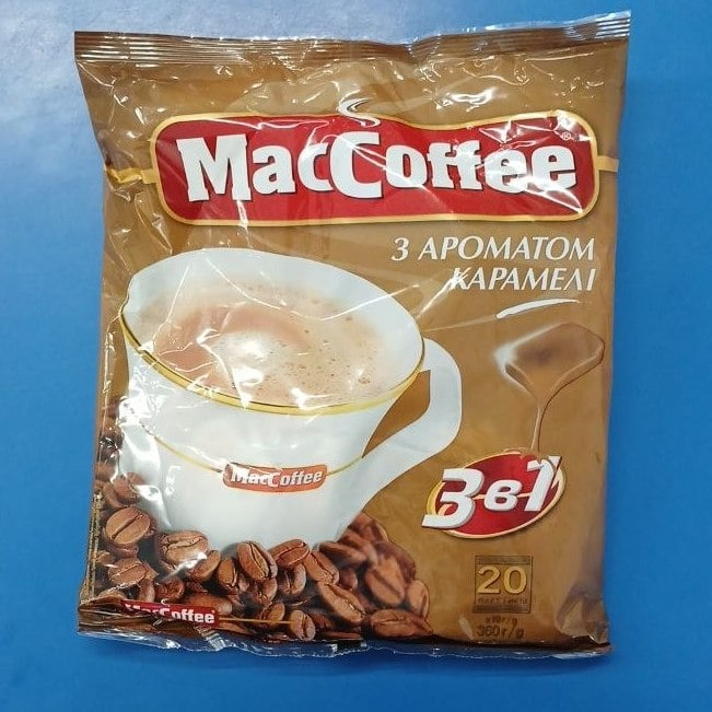 Мак Кофе 3 в 1 з ароматом Карамель 18г*20 (Комо) 360г