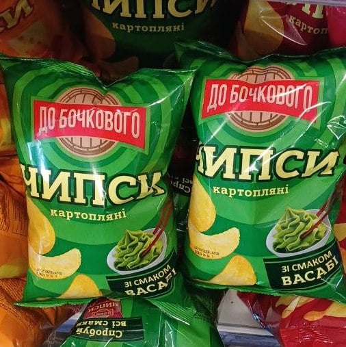 Чіпси зі смаком Васабі ТМ ДО БОЧКОВОГО, 100г