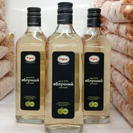 РУНА Оцет Яблучний 6% елітний 500г скло (Козуб)