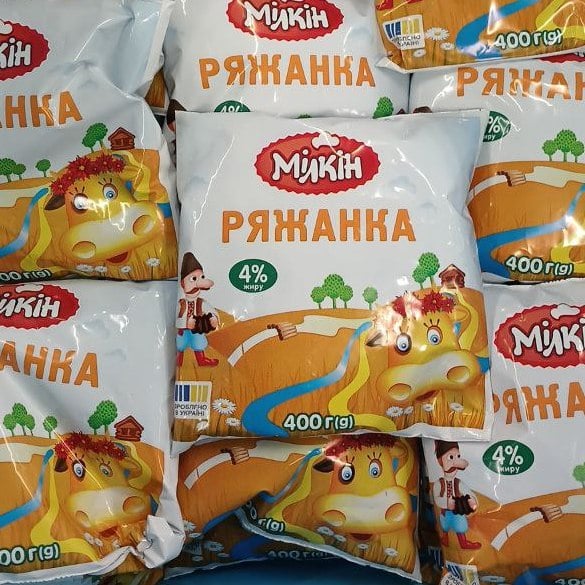 Milkin, РЯЖАНКА 4% 400г плівка (Молокозавод №1)