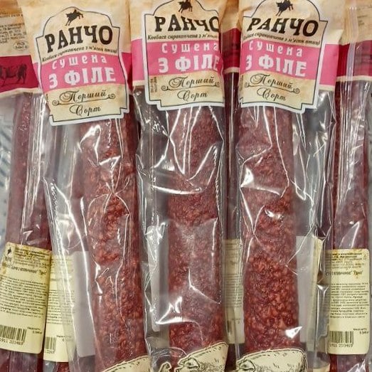 РАНЧО, Ковбаса с/к Сушена з філе з м'сом птиці 1/с (Жит. м'ясоком)