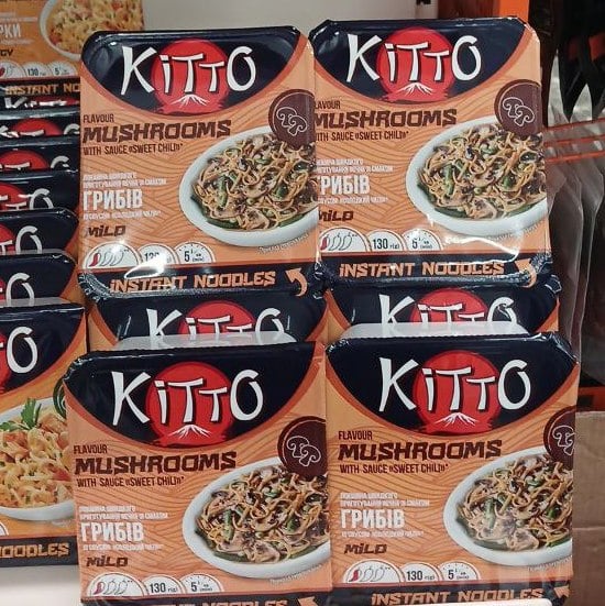 Локшина швид.пригот. зі смаком грибів із соусом солодкий чилі ТМ Кітто (The Banka), 130г