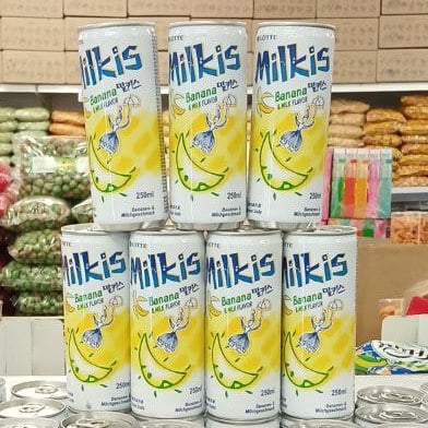 Напій газований Milkis Banana з/б, 0.25мл