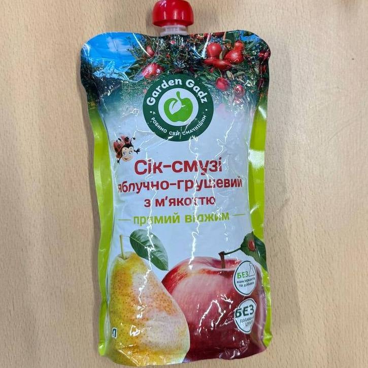 Сік-смузі яблучно-грушевий з м'якоттю Garden Gadz, 1л