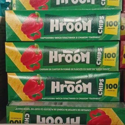 Чіпси картопляні пластинки ПаприкаТМ "HROOM", 100г