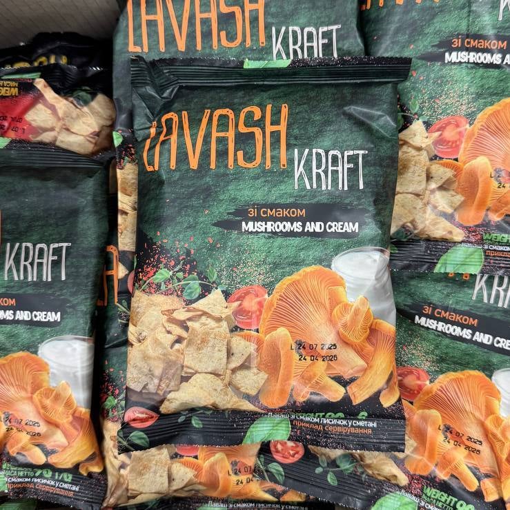 LAVASH KRAFT crispy лисички у сметані, 90г