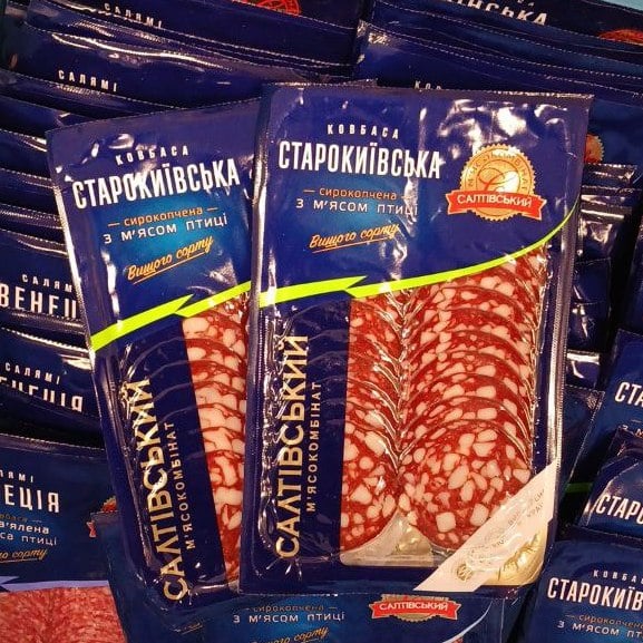 Салтівський Ковбаса с/к СТАРОКИЇВСЬКА  з м'ясом птиці  в/с в/у 80г