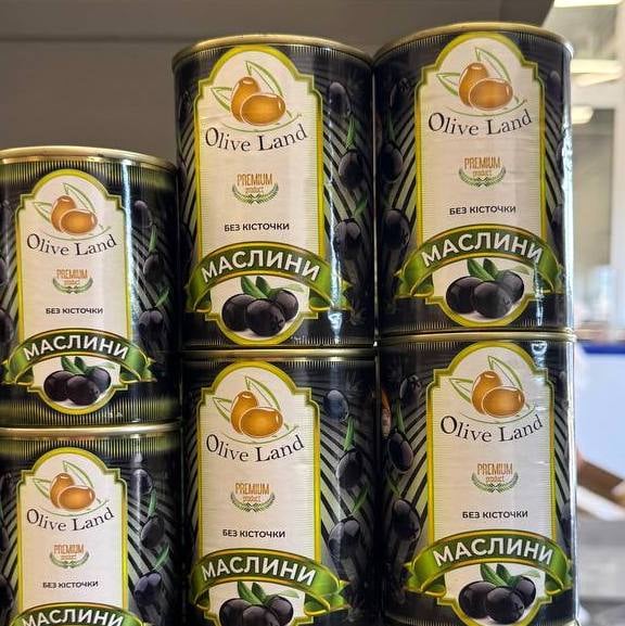 Маслини OLIVE LAND без кісточки з/б, 425г