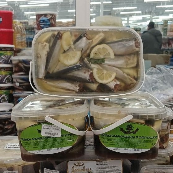 Салака солена б/г в олії з лимоном 14+ (Лазорчик), 3кг