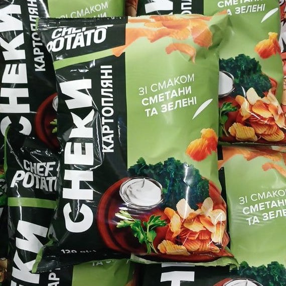 Снеки картопляні, Сметана зелень ТМ CHEF POTATO, 120г