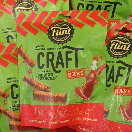 Грінки Flint зі смаком Міцний табаско (До бочк), 80г