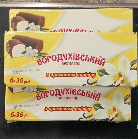 Богодухівський КМ, Продукт сирковий глазуров. ванілін 26% (Спарта), 6х36г