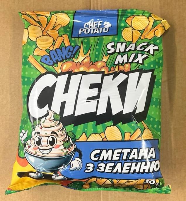 Снеки картопляні, Сметана та зелень, (Ан Снек), 30г