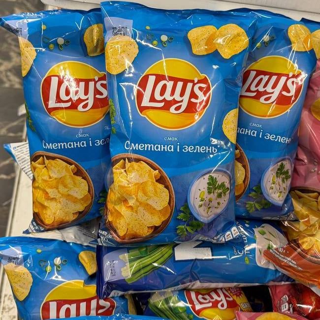 Чіпси картопляні зі смаком сметани і зелені ТМ Lay's, 120г