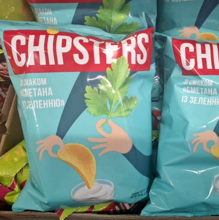 Чіпси TM Chipster's сметана та зелень (До бочк) 110г