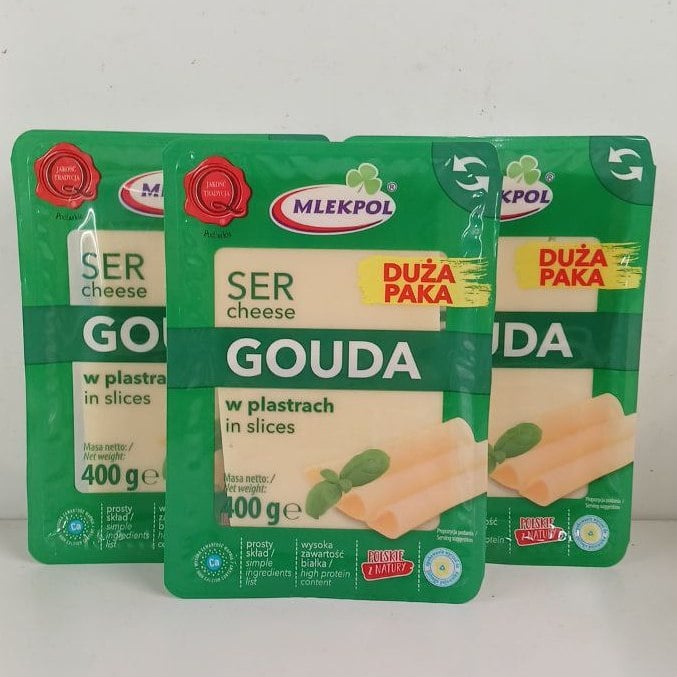 Сир нарізка Гауда, Польща Mlekpol (4444, 1234, Слипчук), 400г