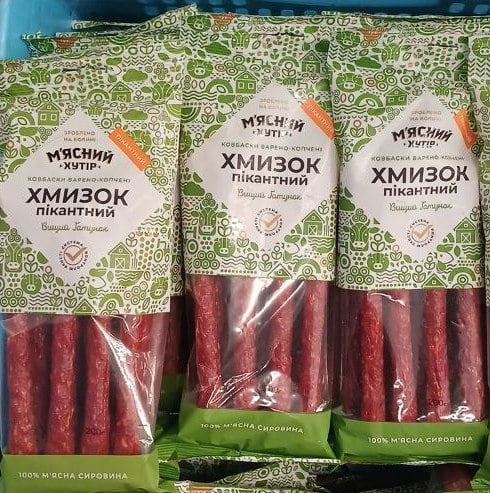 М'ясний хутір ХМИЗОК ПІКАНТНИЙ ковбаски варено-копчені, (Козуб), 200г