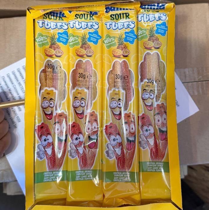 Damla SOUR TUBES тропік (ПАНДА), 30гх24шт