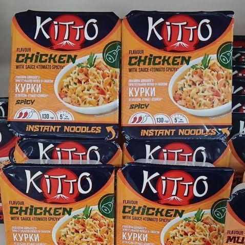 Локшина швид.пригот. зі смаком курки із соусом томат-спайсі,гостра ТМ Кітто (The Banka), 130г